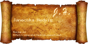 Janecska Hedvig névjegykártya